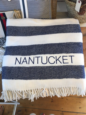 Nantucket Beach House Stripe Blanket