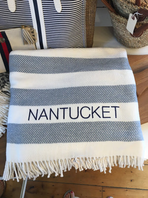 Nantucket Beach House Stripe Blanket