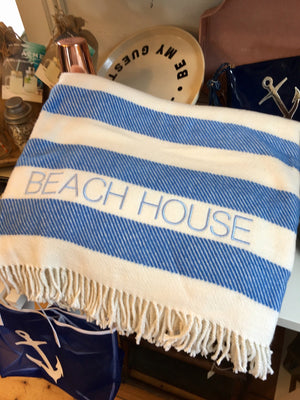 Nantucket Beach House Stripe Blanket