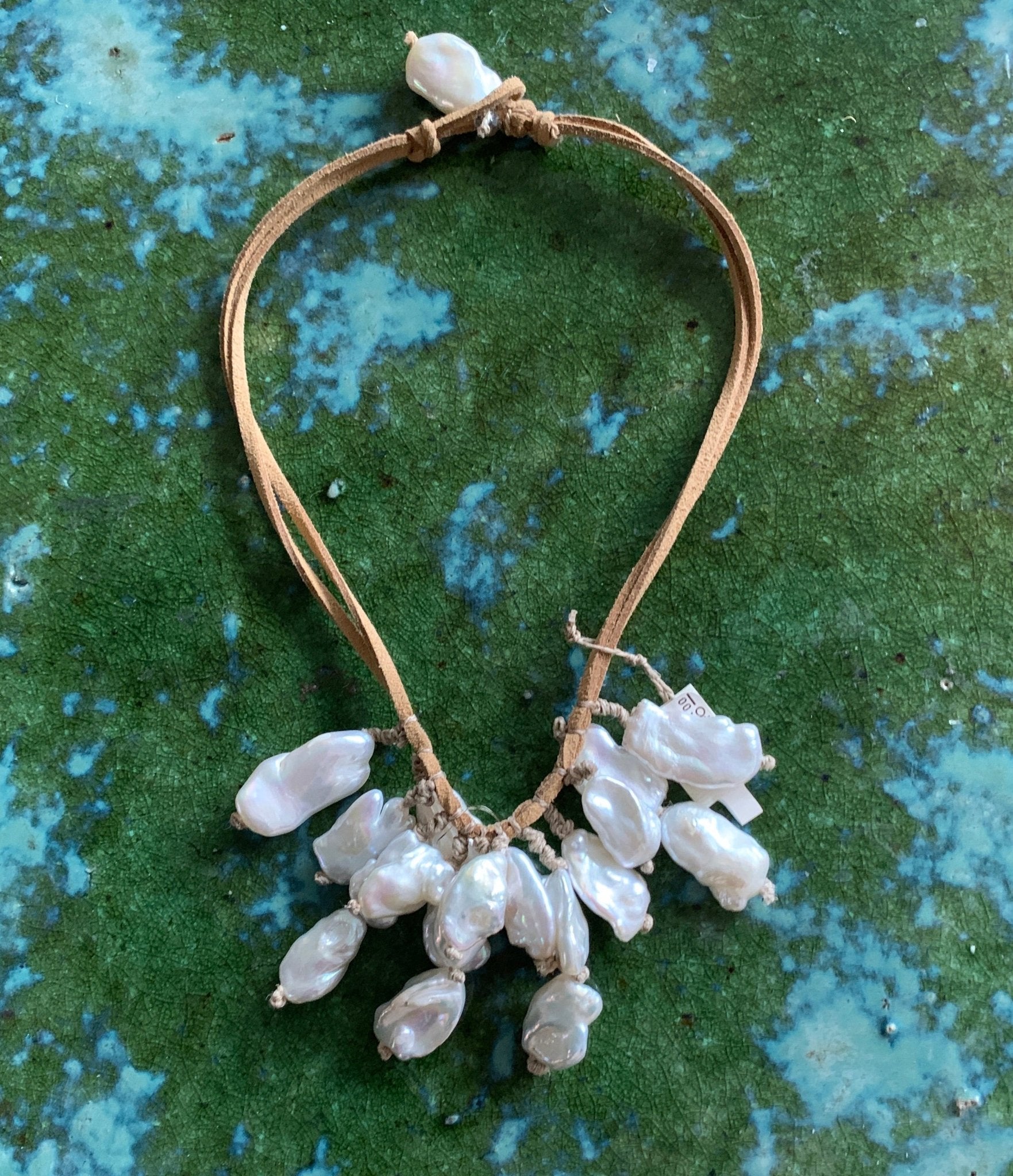 Natural Baroque Pearl Cluster Necklace, Statement Necklace