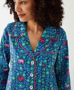 Over The Cotton Moon Pajama Set - Elephant Garden, Mer Sea Pajamas - Abigail Fox Designs