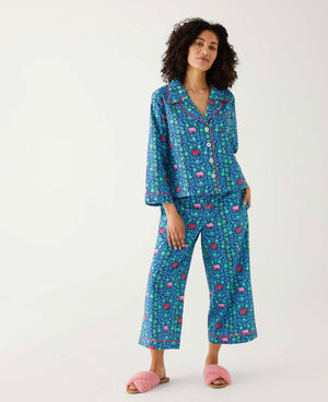 Over The Cotton Moon Pajama Set - Elephant Garden, Mer Sea Pajamas - Abigail Fox Designs