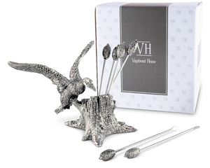 Pewter Mallard Duck Cheese Pick Set - Abigail Fox Designs
