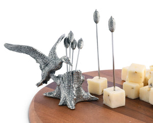 Pewter Mallard Duck Cheese Pick Set - Abigail Fox Designs