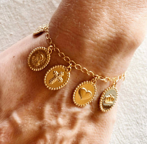 Protection and Luck Charm Bracelet- 18k Gold Filled Abigail Fox Jewelry - Abigail Fox Designs