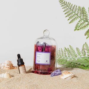 Purple Rain Gemstone Diffuser, Amethyst Stones with essential oils: lavender, jasmine, lily & musk - Abigail Fox Designs