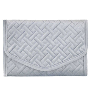 Quilted Jewelry Clutch Slate Blue 9.25x6.5 - Abigail Fox Designs