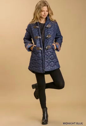 Quilted Zip Up Fay Jacket with Side Pockets - Abigail Fox Designs