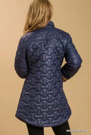 Quilted Zip Up Fay Jacket with Side Pockets - Abigail Fox Designs