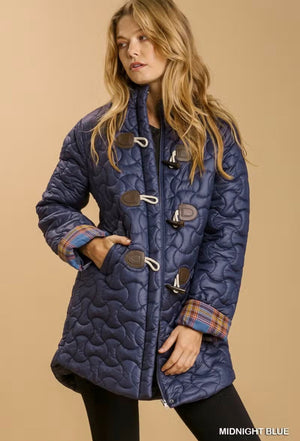 Quilted Zip Up Fay Jacket with Side Pockets - Abigail Fox Designs