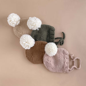 Rifle Green Bonnet, Hand Knit Kid & Baby Hat, 2-5yrs - Abigail Fox Designs