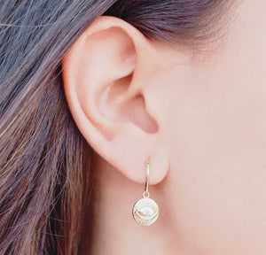 Round Evil Eye Hoop Earrings, 18K Gold & Sterling Silver, Abigail Fox