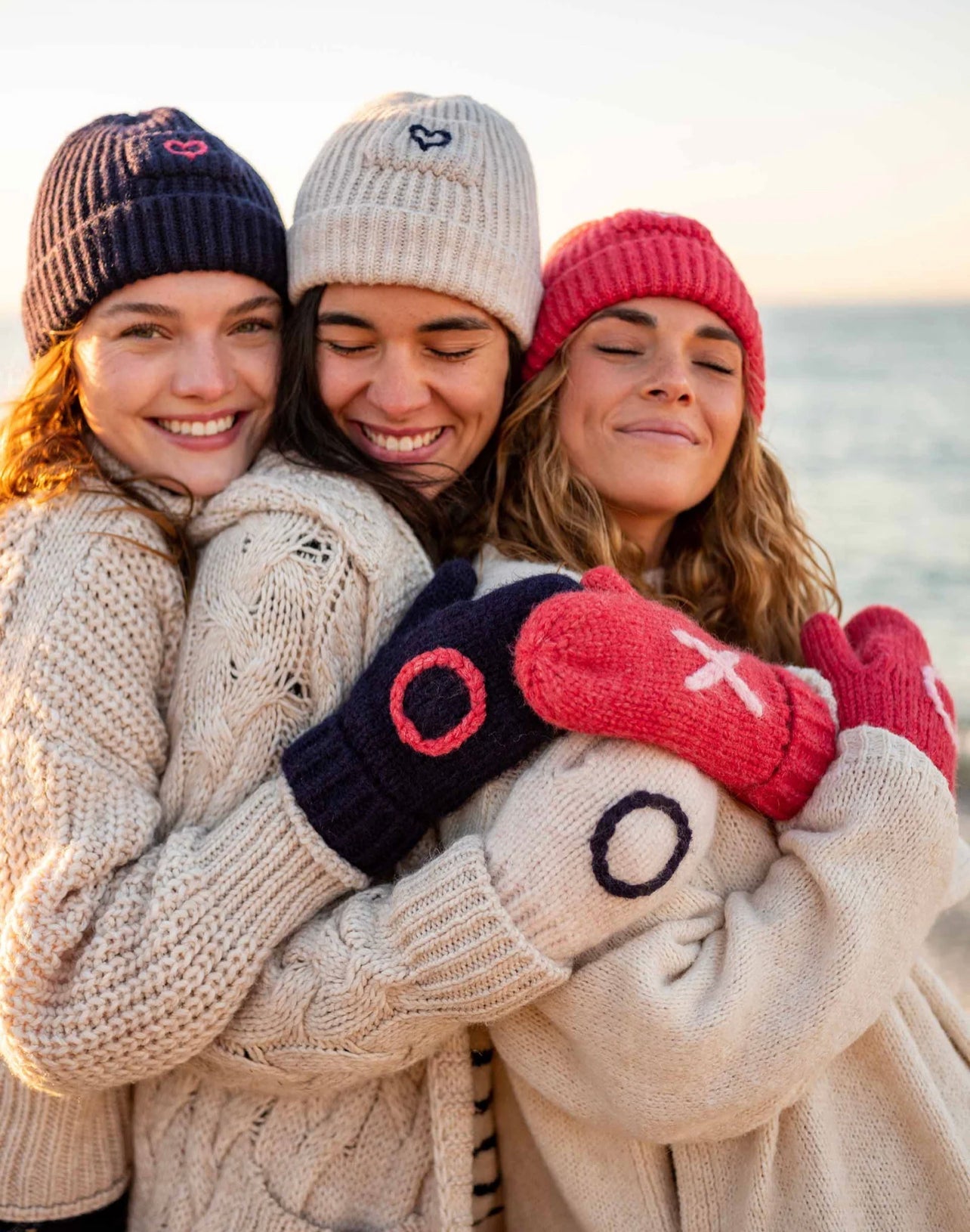 Sailor Love Knit Beanie with pocket detail and Mittens with Flip Top Detail - Abigail Fox Designs