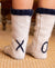 Sailor Love XO Slipper Socks - Oatmeal / Oxford Blue - Abigail Fox Designs