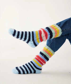 Sailor Love XO Slipper Socks - Rainbow Stripe - Abigail Fox Designs
