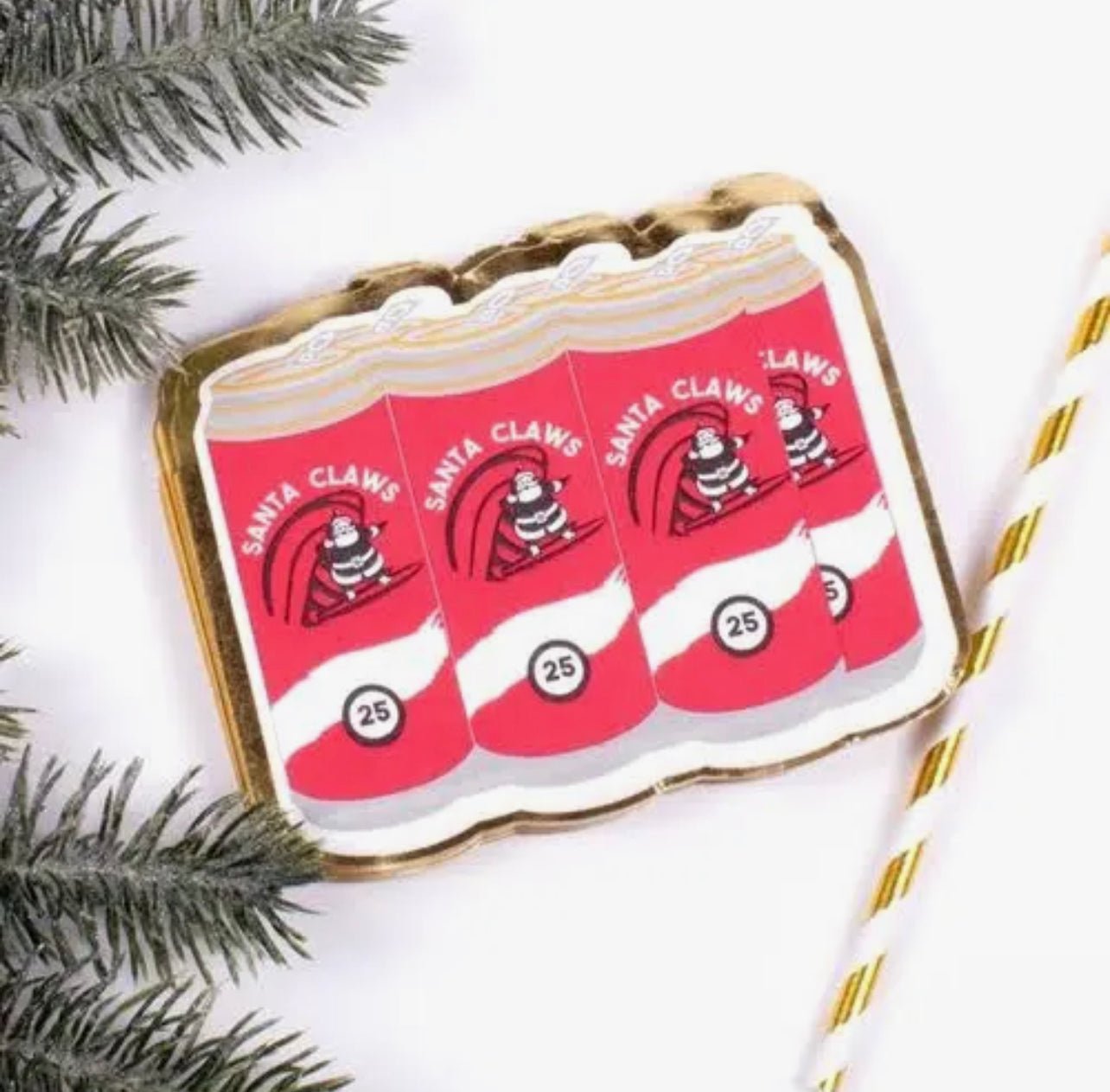 Santa Claws Paper Cocktail Napkin - Abigail Fox Designs