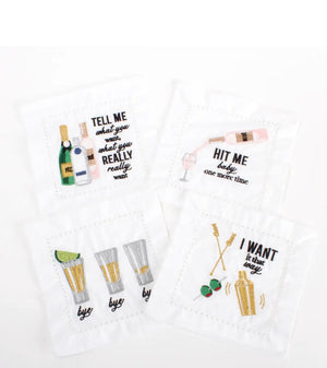 Set of 4 embroidered 90’s napkins