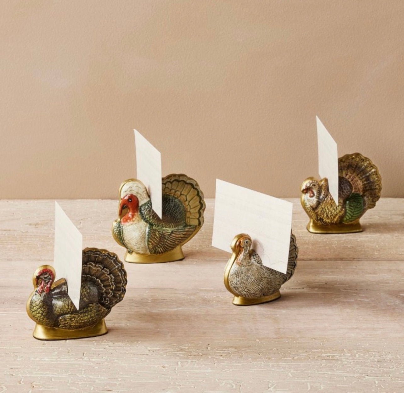 Set of 4 Turkey Placecard Holders, RENTAL - Abigail Fox Designs
