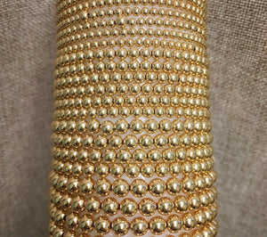 Set of Eight 3mm - 7mm seamless gold filled beaded bracelet