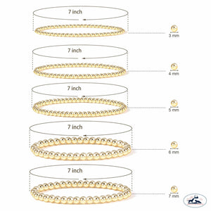 Set of Eight 3mm - 7mm seamless gold filled beaded bracelet