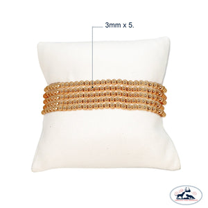 Set of Five 3mm Gold Filled Seamless Bead Bracelet