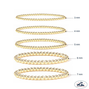 Set of Five 4mm Gold Filled Seamless Bead Bracelet