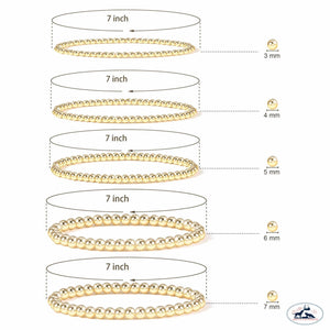 Set of Five 4mm Gold Filled Seamless Bead Bracelet