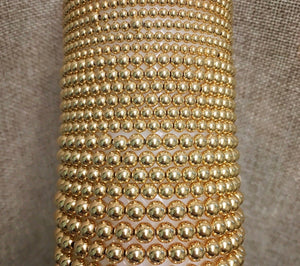 Set of Five 4mm Gold Filled Seamless Bead Bracelet