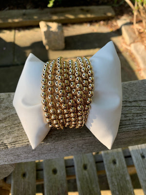 Set of Five 6mm Gold Filled Seamless Bead Bracelet