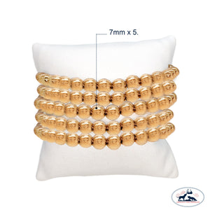 Set of Five 7mm seamless gold filled beaded bracelet