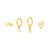 Set of Four Different Earrings, Hoops, Studs and Huggies.; 18k GV - Abigail Fox Designs