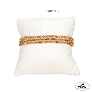 Set of Three 3mm Gold Filled Seamless Bead Bracelet