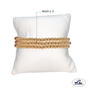 Set of Three 4mm Gold Filled Seamless Bead Bracelet