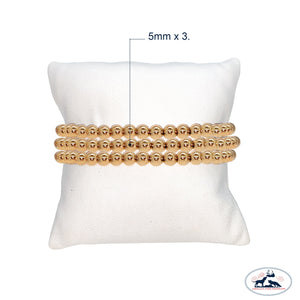 Set of Three 5mm Gold Filled Seamless Bead Bracelet