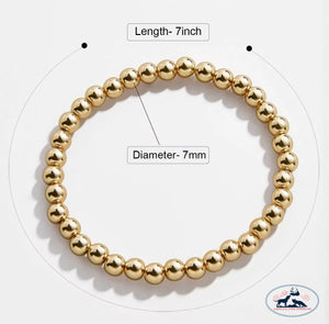 Set of Three 7mm seamless gold filled beaded bracelet