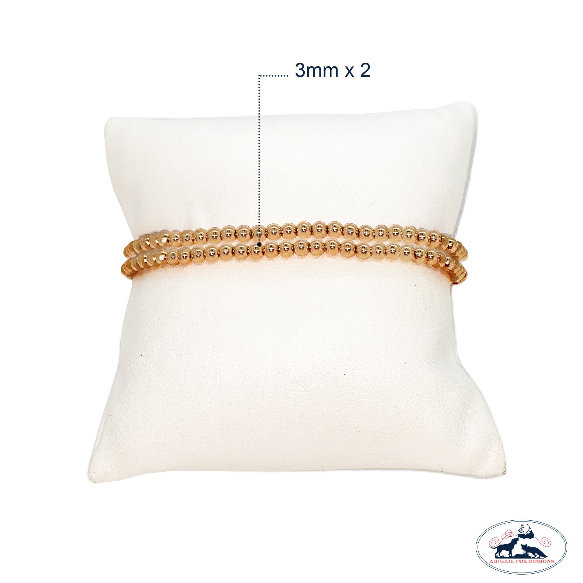 Set of Two 3mm Gold Filled Seamless Bead Bracelet