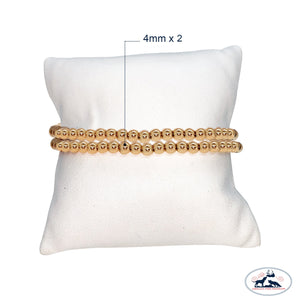 Set of Two 4mm Gold Filled Seamless Bead Bracelet