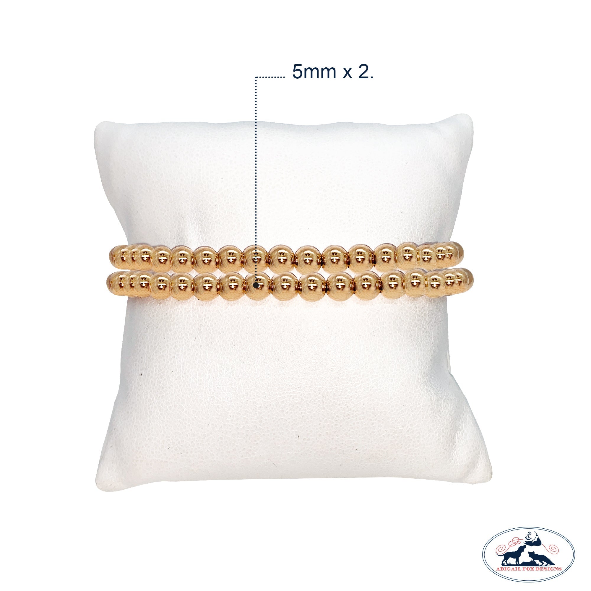 Set of Two 5mm Gold Filled Seamless Bead Bracelet