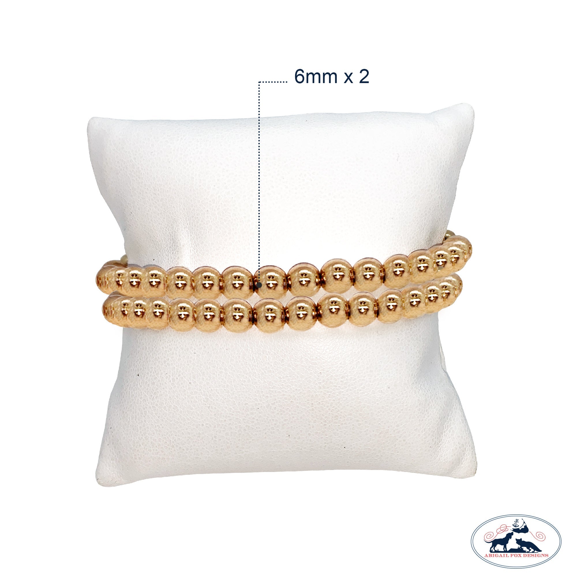 Set of Two 6mm Gold Filled Seamless Bead Bracelet
