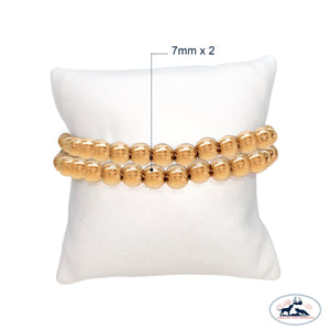Set of Two 7mm seamless gold filled beaded bracelet