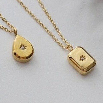 Single Pendant Stacking Necklace, 18K Gold Filled