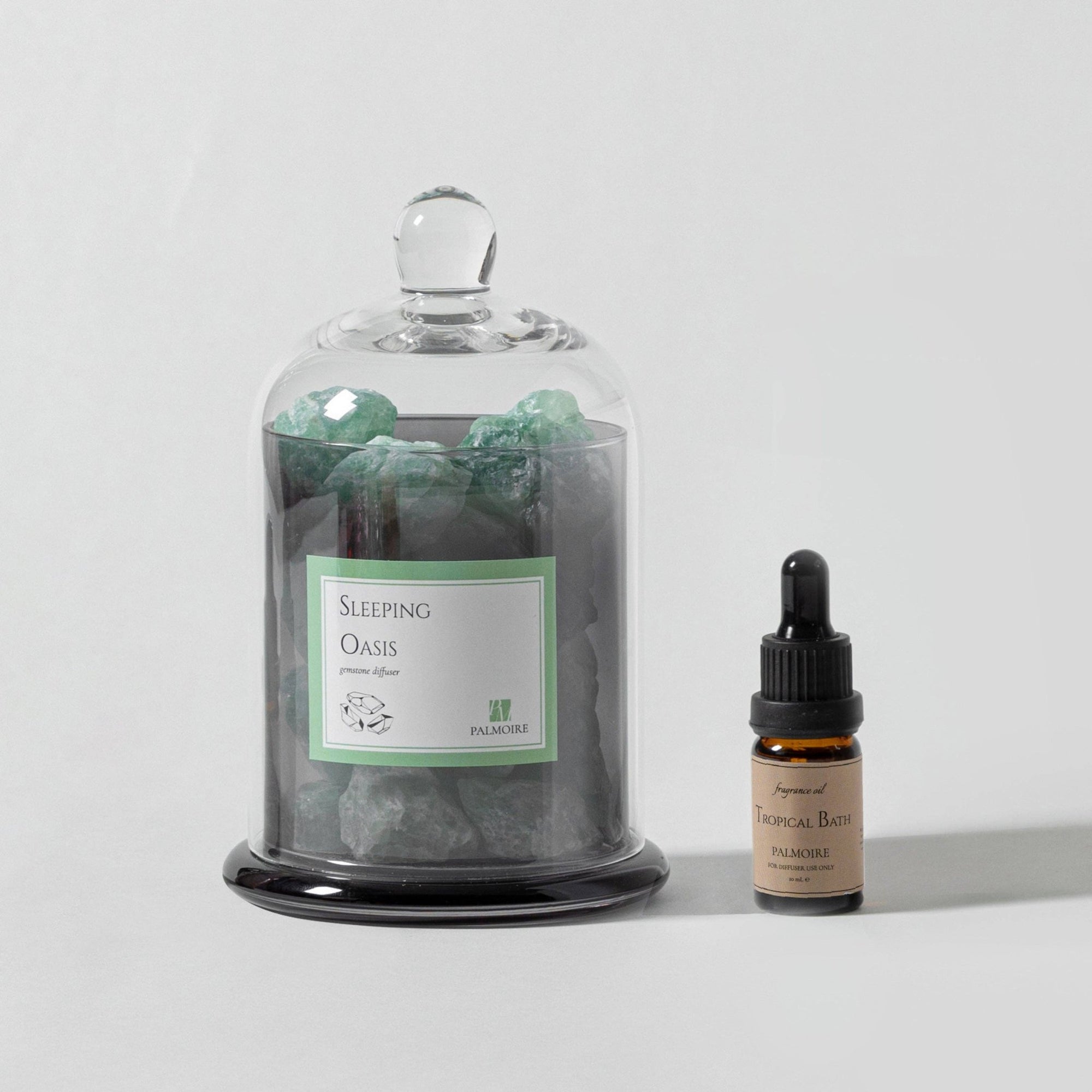 Sleeping Oasis Gemstone Diffuser, Green Fluorite stone with essential oils, apple, sandalwood & amber. - Abigail Fox Designs
