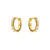 Small Gold Huggie Hoop Earrings with Tiny Natural Pearls, 18K Gold, Abigail Fox