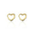 Small Open Heart Hoops Earrings, 18K Gold, Abigail Fox