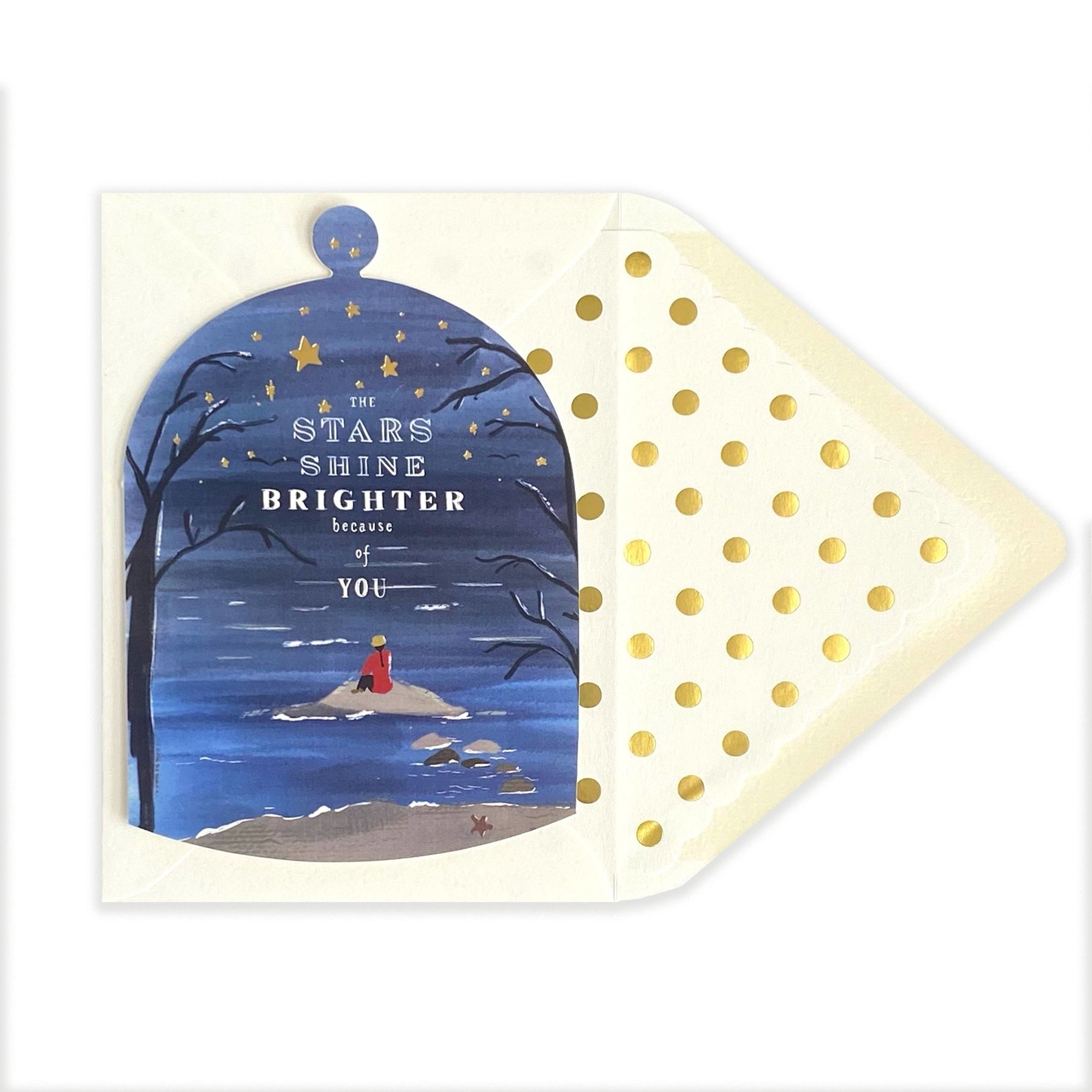 Stars Shine Brighter Because of You Greeting Card - Abigail Fox Designs