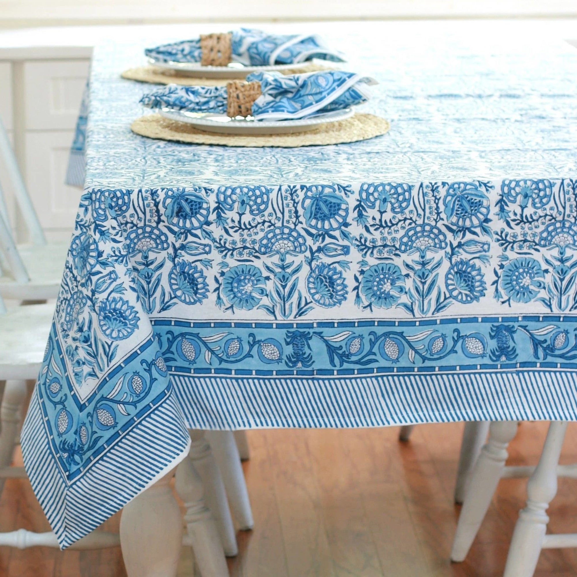Tablecloth Caroline Blue - Abigail Fox Designs