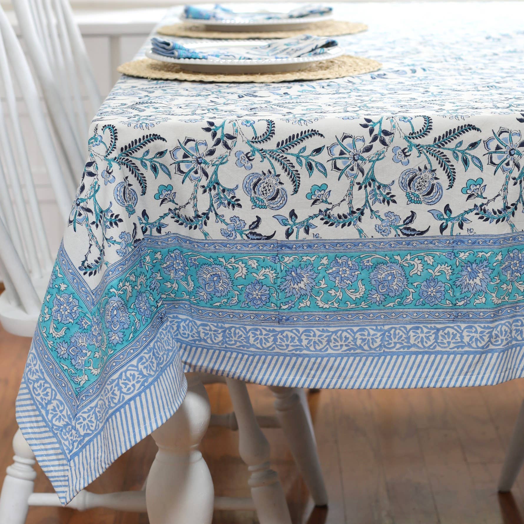 Tablecloth Lilibet Blue Crush - Abigail Fox Designs