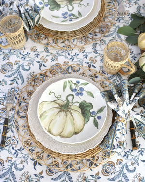 Tablecloth Lilibet Caramel Indigo: Two Sizes available - Abigail Fox Designs