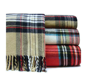 Tartan Blanket, 55 x 70, Cozy Plaid Throw - Abigail Fox Designs
