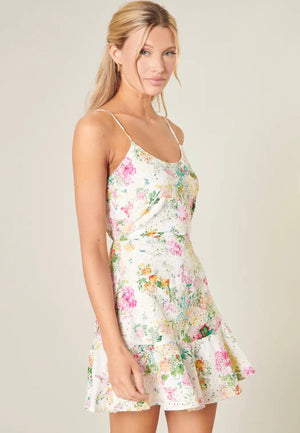Tea Time Floral Eyelet Mini Dress - Abigail Fox Designs